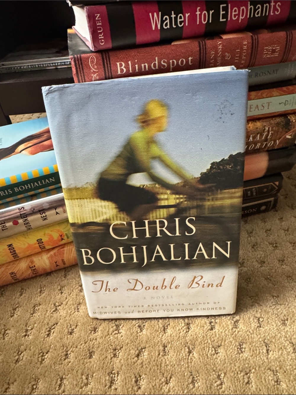 Chris Bohjalian "The Double Bind" Hardcover Book - Blue & Cream Cover